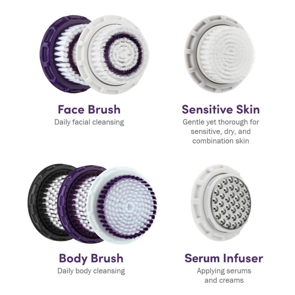 image:imageMichael Todd Beauty Soniclear Replacement Face Brush Head with Antimicrobial Protected Bristles For All Skin Types Compatible with the Soniclear Elite Petite AllureFace Brush Plum