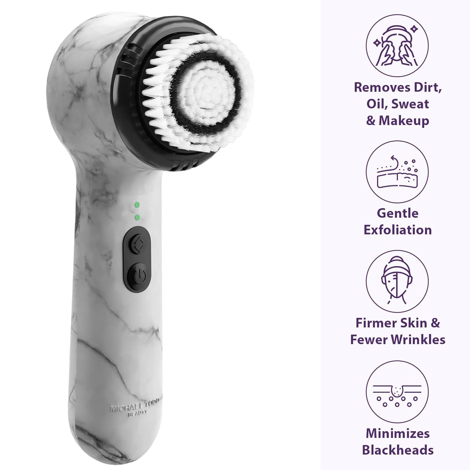 image:imageMichael Todd Beauty Soniclear Allure 2024 Best of Beauty Winner Facial Cleansing Exfoliation Brush System with Antimicrobial Protected Bristles 4 speeds Serum Infusion Head Travel Case