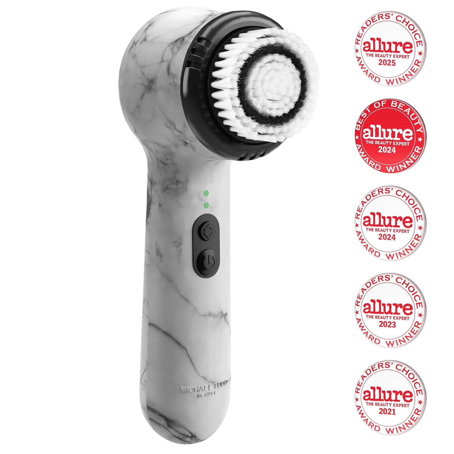 image:imageMichael Todd Beauty Soniclear Allure 2024 Best of Beauty Winner Facial Cleansing Exfoliation Brush System with Antimicrobial Protected Bristles 4 speeds Serum Infusion Head Travel Case