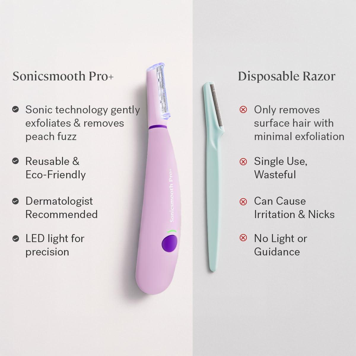 image:imageMichael Todd Beauty Sonicsmooth Pro Dermaplane Razor for Women Face Eyebrow trimmer Dermaplaning System wLED Light Peach Fuzz Remover 16 Dermaplaning Blades amp 2 Microsmooth Exfoliation TipsPink