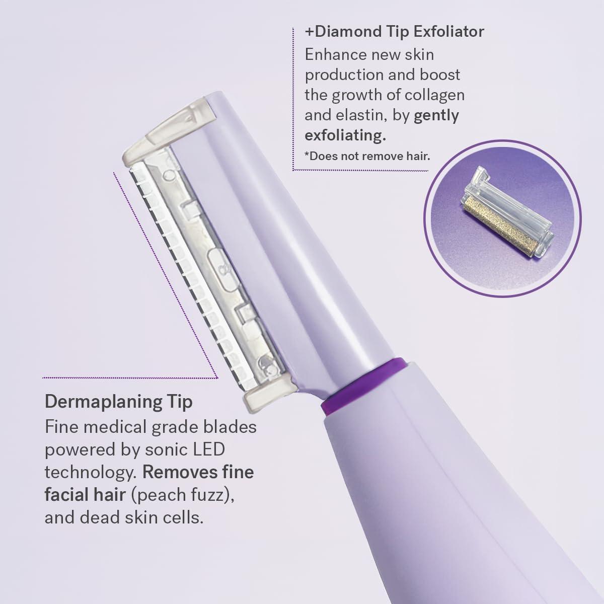 image:imageMichael Todd Beauty Sonicsmooth Pro Dermaplane Razor for Women Face Eyebrow trimmer Dermaplaning System wLED Light Peach Fuzz Remover 16 Dermaplaning Blades amp 2 Microsmooth Exfoliation TipsLavender
