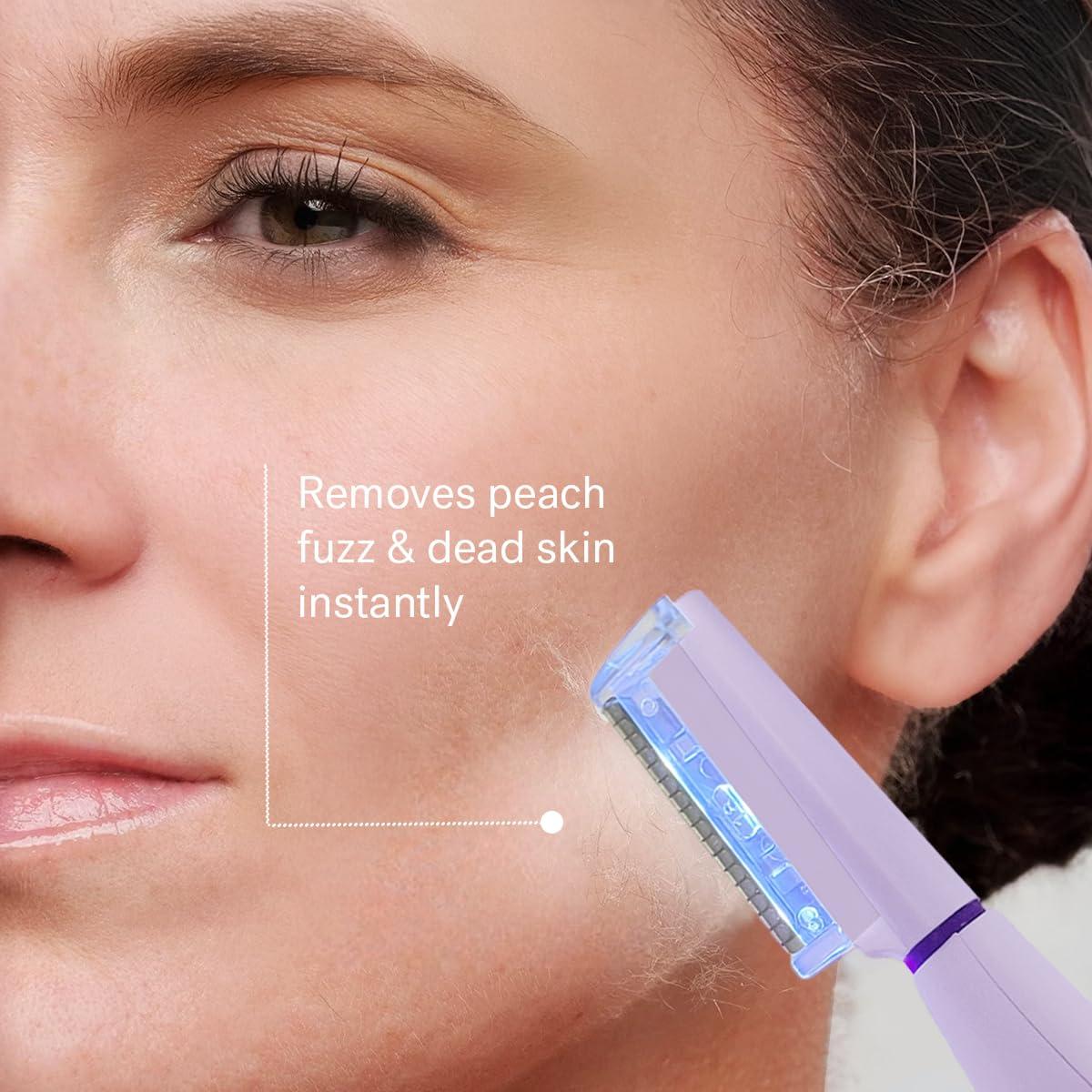 image:imageMichael Todd Beauty Sonicsmooth Pro Dermaplane Razor for Women Face Eyebrow trimmer Dermaplaning System wLED Light Peach Fuzz Remover 16 Dermaplaning Blades amp 2 Microsmooth Exfoliation TipsLavender