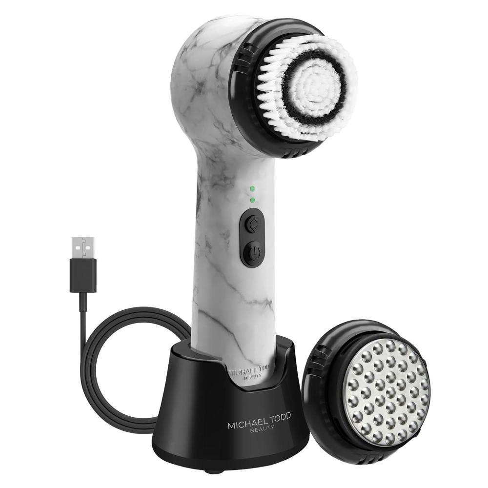 image:imageMichael Todd Beauty Soniclear Allure 2024 Best of Beauty Winner Facial Cleansing Exfoliation Brush System with Antimicrobial Protected Bristles 4 speeds Serum Infusion Head Travel Case
