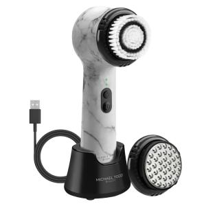 Michael Todd Beauty Soniclear Allure 2024 Best of Beauty Winner Facial Cleansing + Exfoliation Brush System with Antimicrobial Protected Bristles, 4 speeds, Serum Infusion Head + Travel Case
