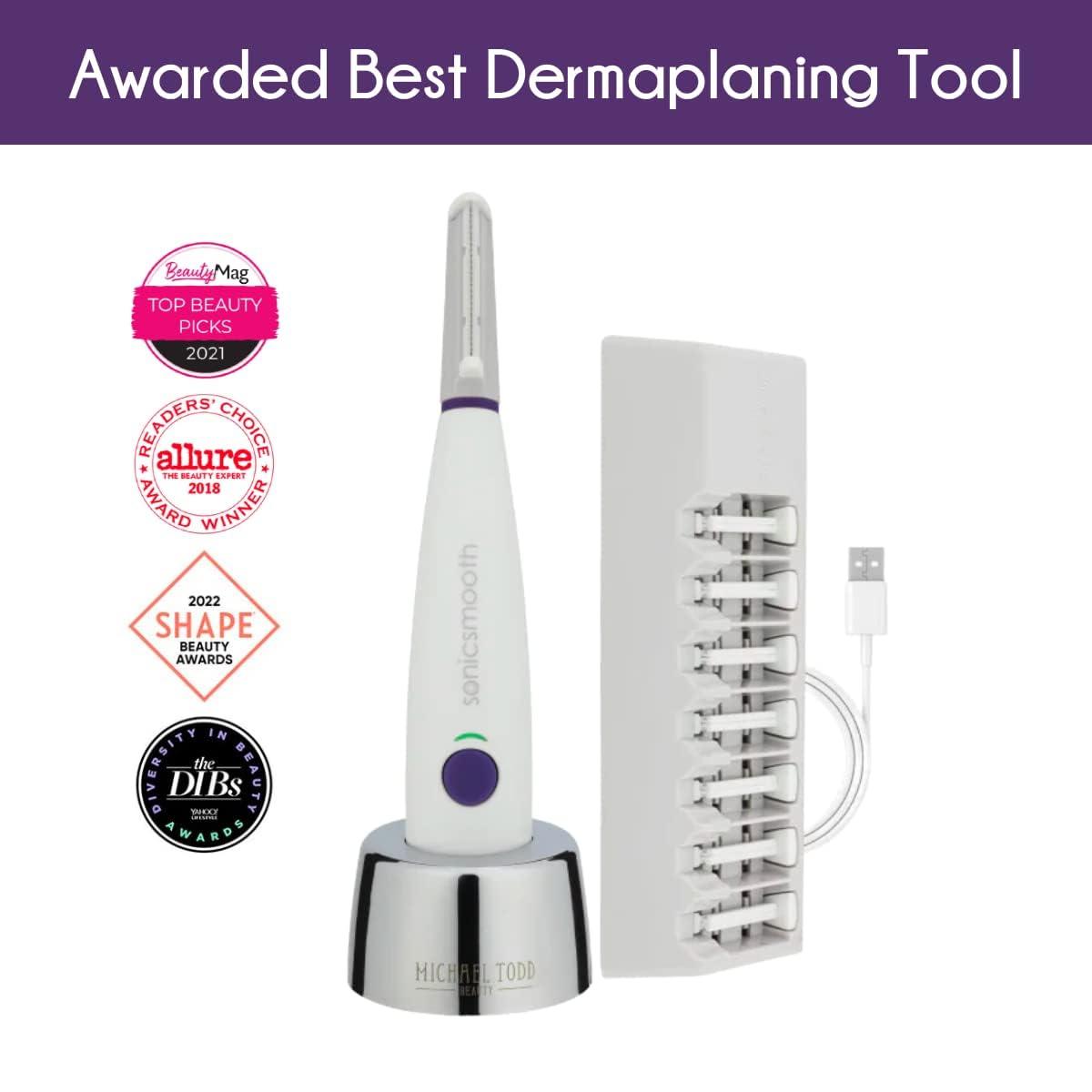 image:imageMichael Todd Beauty Sonicsmooth Pro SONIC Technology Dermaplaning Tool 2 in 1 Womens Facial Exfoliation amp Peach Fuzz Hair Removal System With 16 Safety Tips amp 2 Microdermabrasion Tips