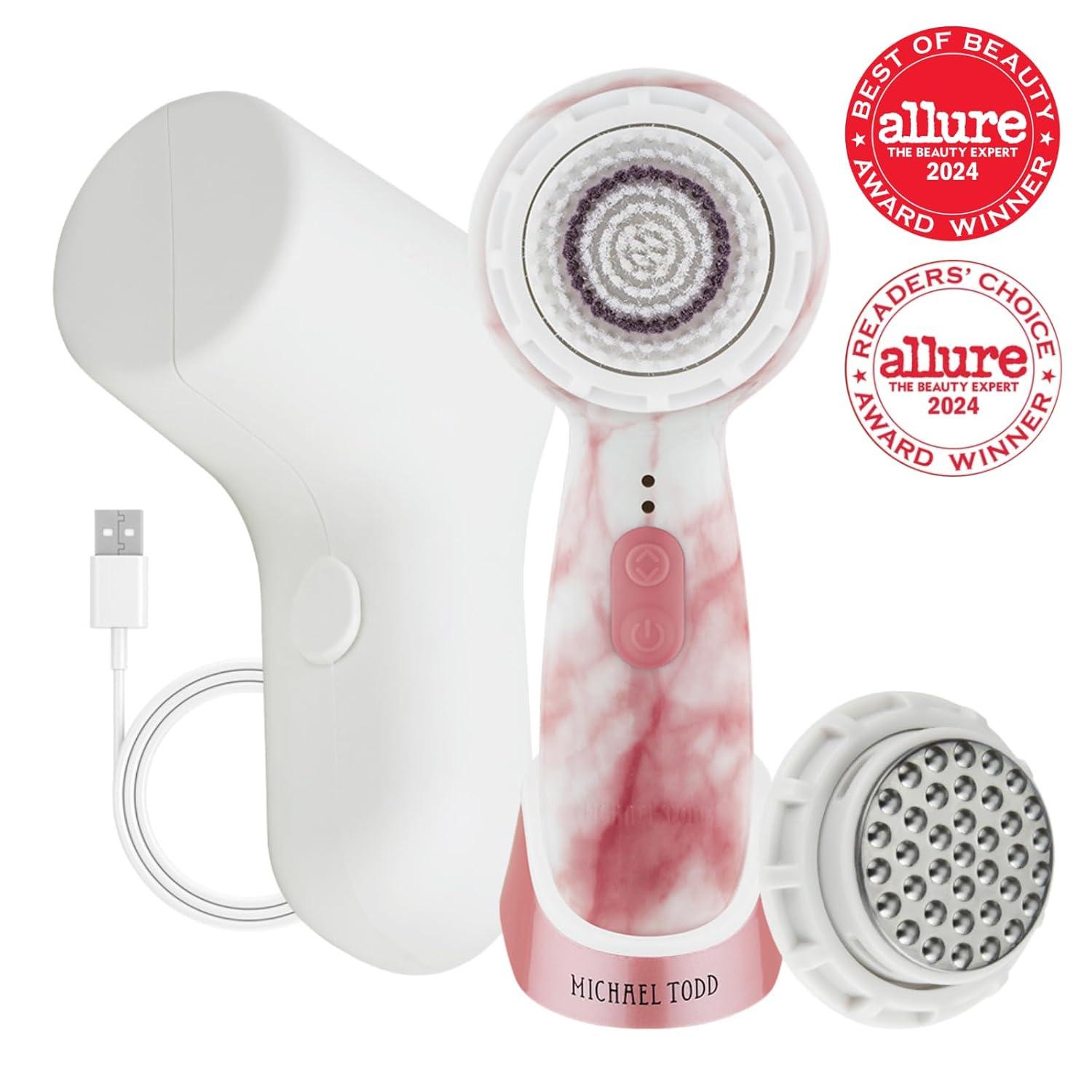 image:imageMichael Todd Beauty Soniclear Allure 2024 Best of Beauty Winner Facial Cleansing Exfoliation Brush System with 3 speeds Serum Infusion Head Travel Case