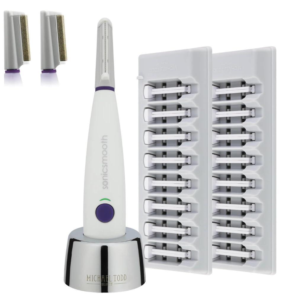 image:imageMichael Todd Beauty  Sonicsmooth Pro  SONIC Technology Dermaplaning Tool  2 in 1 Womens Facial Exfoliation amp Peach Fuzz Hair Removal System  With 16 Safety Tips amp 2 Microdermabrasion Tips